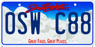 SD license plate 0SWC88