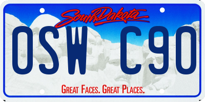 SD license plate 0SWC90