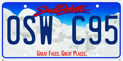 SD license plate 0SWC95