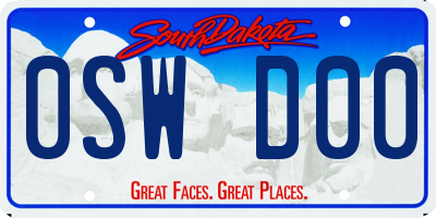 SD license plate 0SWD00