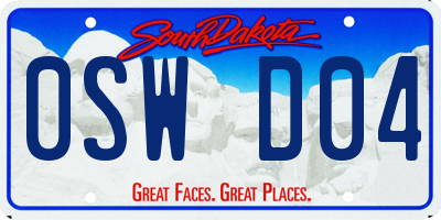 SD license plate 0SWD04