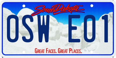 SD license plate 0SWE01