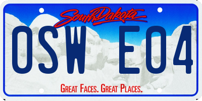 SD license plate 0SWE04