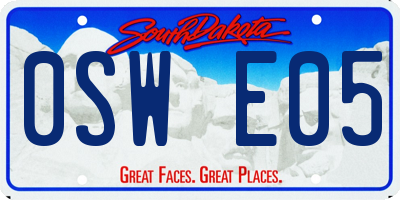 SD license plate 0SWE05