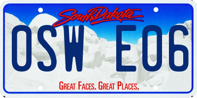 SD license plate 0SWE06