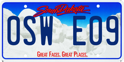 SD license plate 0SWE09