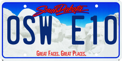 SD license plate 0SWE10
