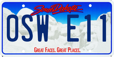 SD license plate 0SWE11