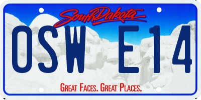 SD license plate 0SWE14