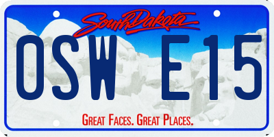 SD license plate 0SWE15