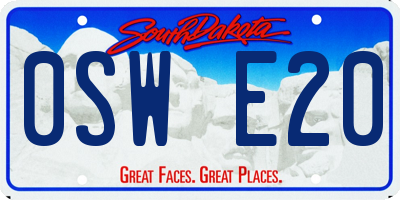 SD license plate 0SWE20