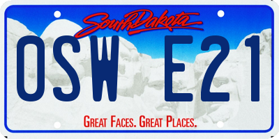 SD license plate 0SWE21