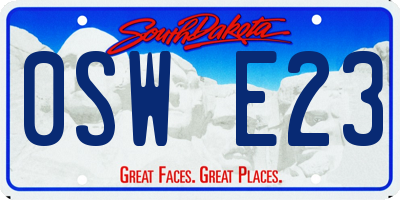 SD license plate 0SWE23
