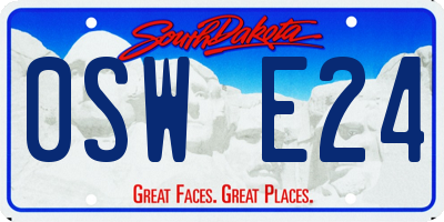 SD license plate 0SWE24