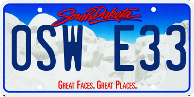 SD license plate 0SWE33