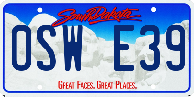 SD license plate 0SWE39