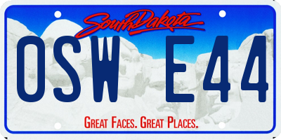 SD license plate 0SWE44