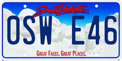 SD license plate 0SWE46