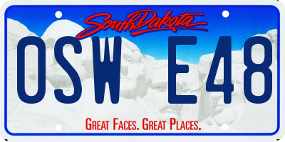 SD license plate 0SWE48