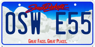SD license plate 0SWE55