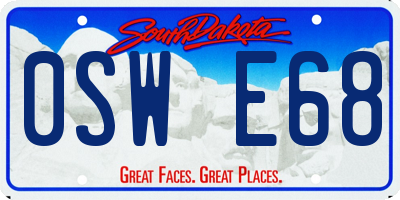 SD license plate 0SWE68