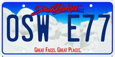 SD license plate 0SWE77