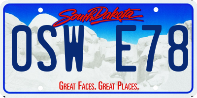SD license plate 0SWE78