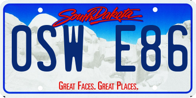 SD license plate 0SWE86
