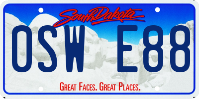 SD license plate 0SWE88