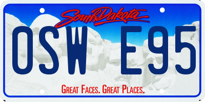 SD license plate 0SWE95