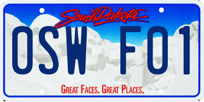 SD license plate 0SWF01