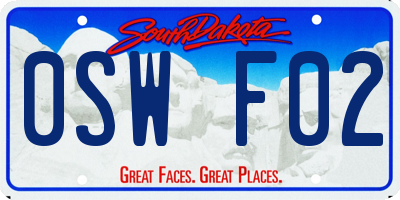 SD license plate 0SWF02