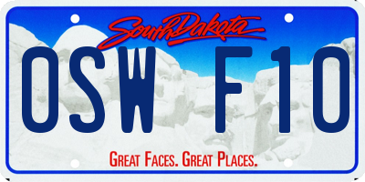 SD license plate 0SWF10