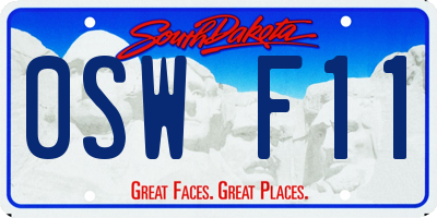 SD license plate 0SWF11