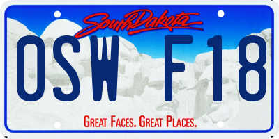 SD license plate 0SWF18
