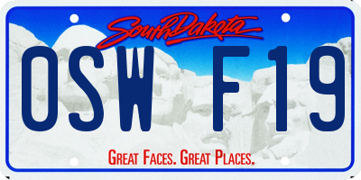 SD license plate 0SWF19