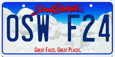 SD license plate 0SWF24