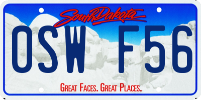SD license plate 0SWF56