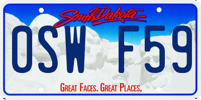 SD license plate 0SWF59