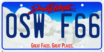 SD license plate 0SWF66