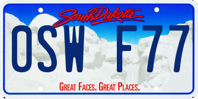 SD license plate 0SWF77