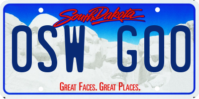 SD license plate 0SWG00