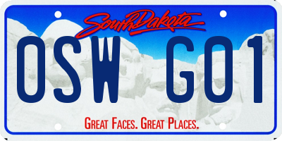 SD license plate 0SWG01