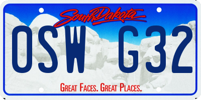 SD license plate 0SWG32