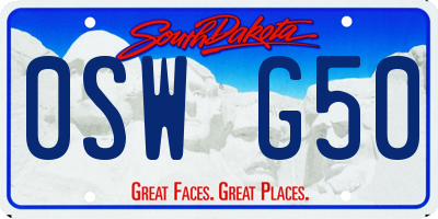 SD license plate 0SWG50