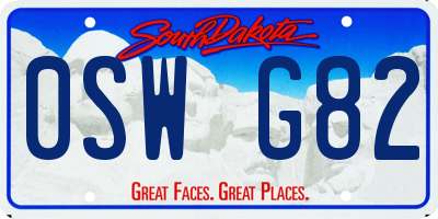 SD license plate 0SWG82