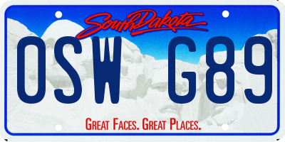 SD license plate 0SWG89
