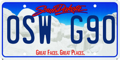 SD license plate 0SWG90