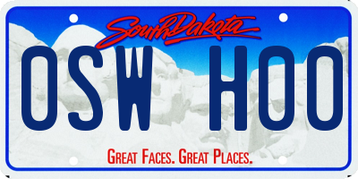 SD license plate 0SWH00