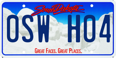 SD license plate 0SWH04